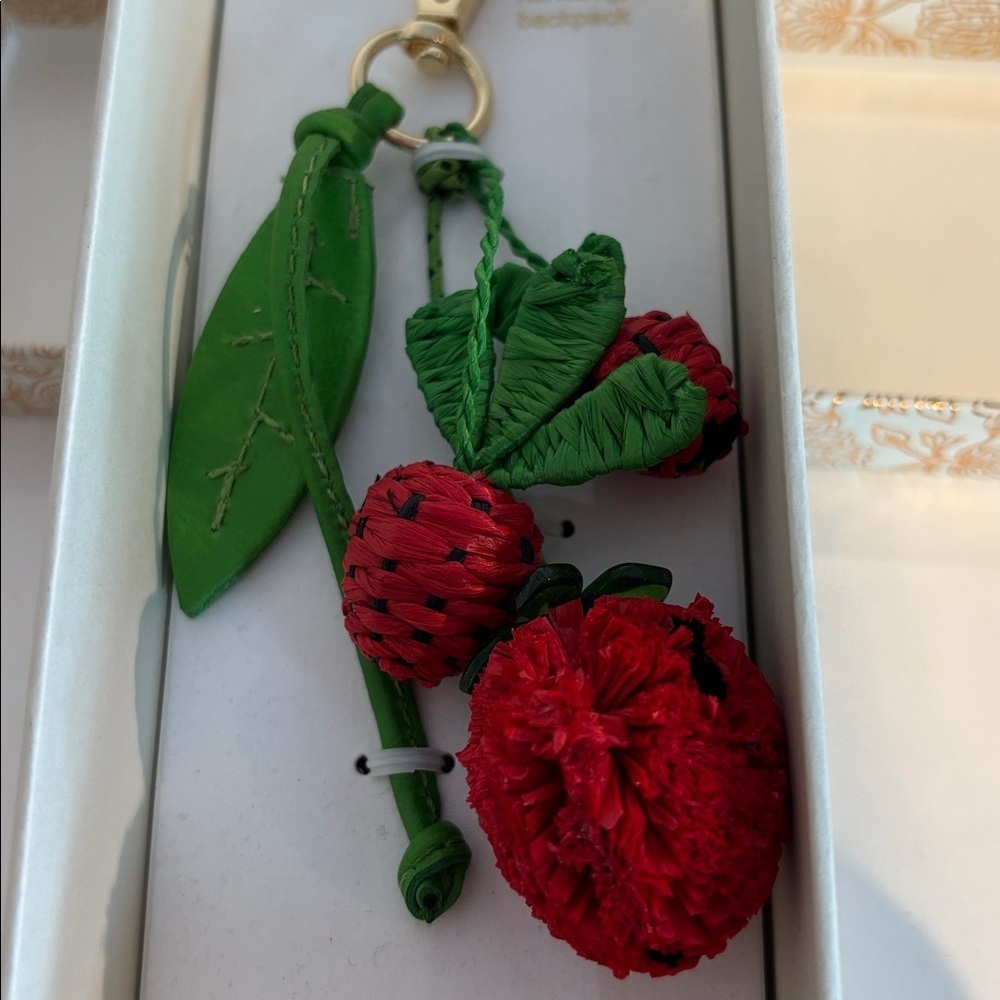 Haute Hippie strawberry straw handmade   Bag Charm/key chain BNIB - Picture 9 of 9